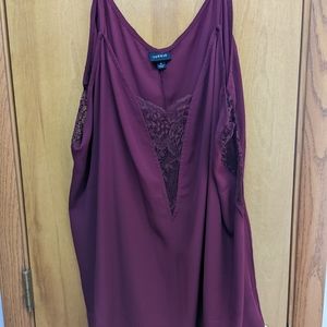 Maroon lace insert cami